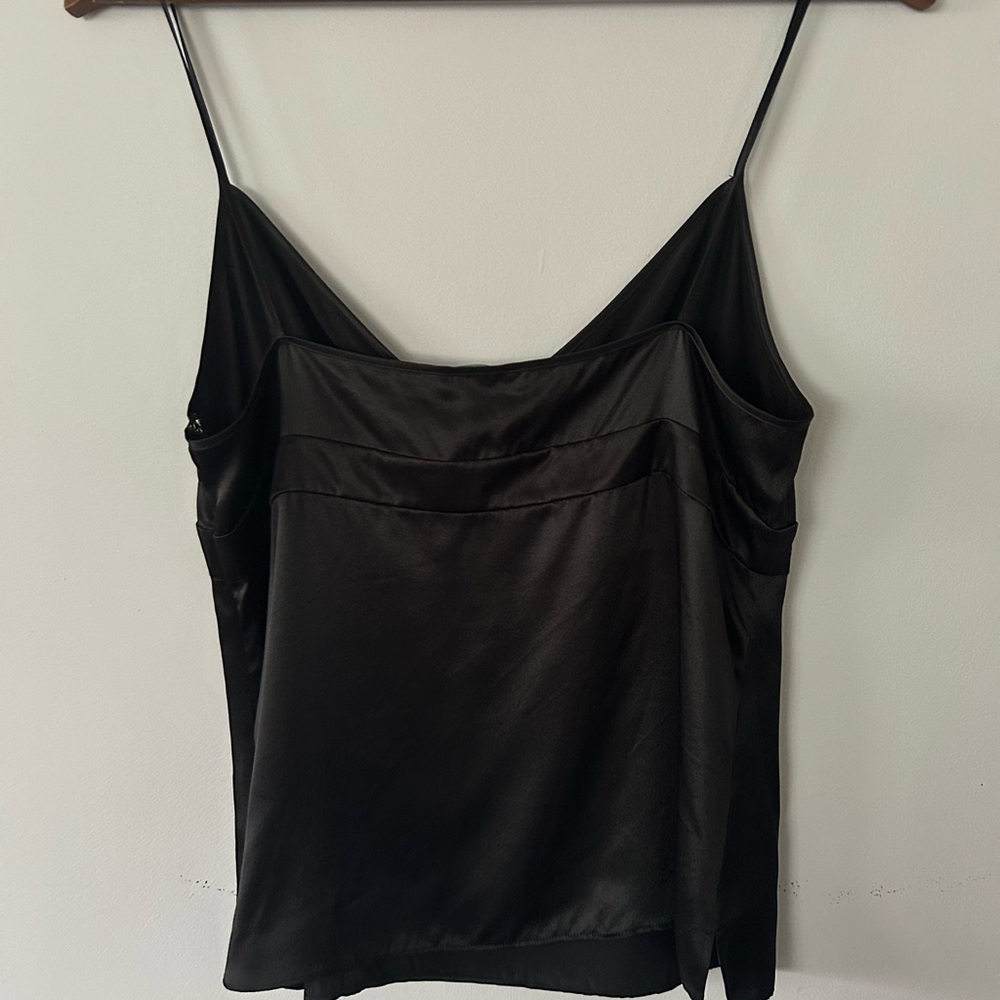 J.Crew 100% Silk Cami, Black, Side Zip, Size 8 - Picture 2 of 5